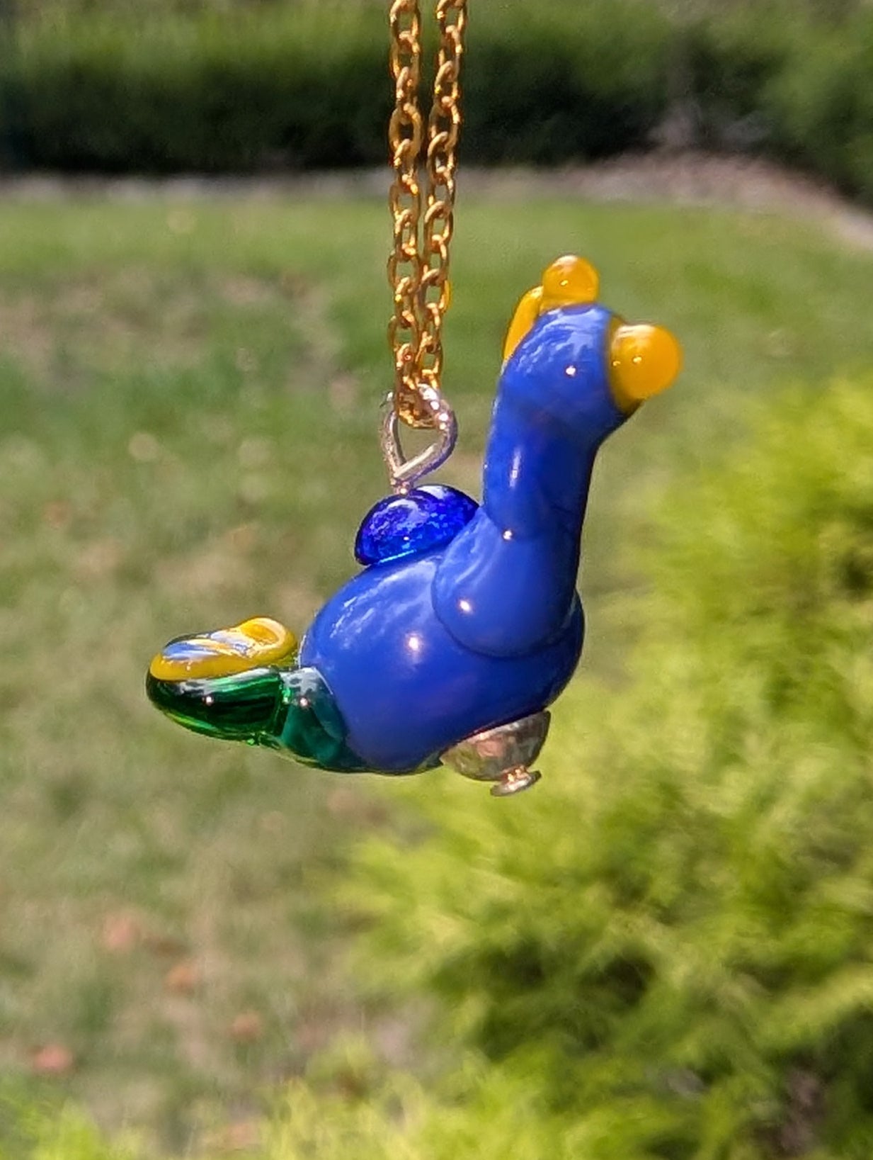 Glass Peacock Necklace