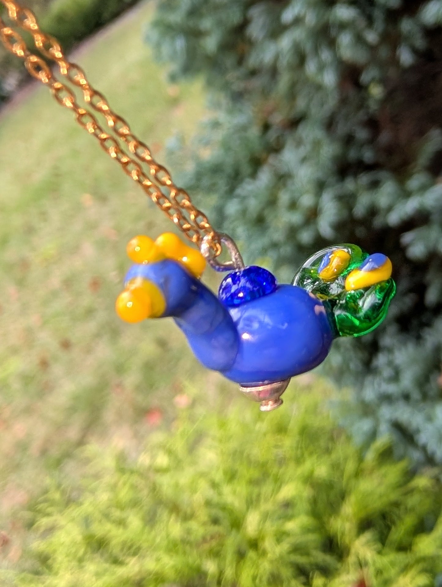 Glass Peacock Necklace