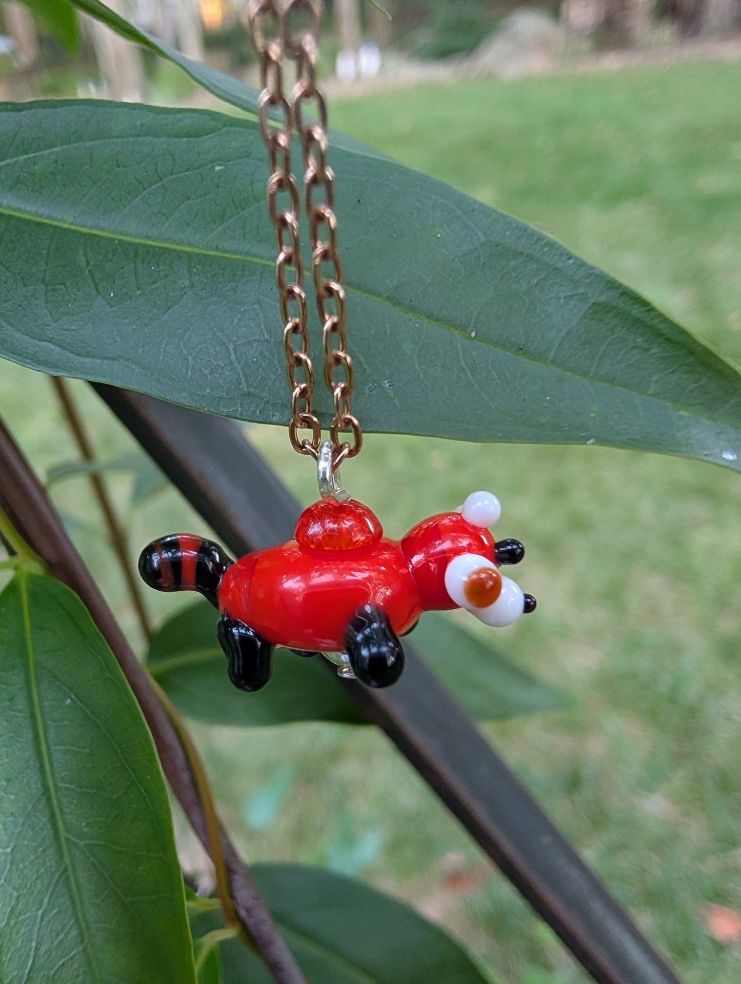 Glass Red Panda Necklace