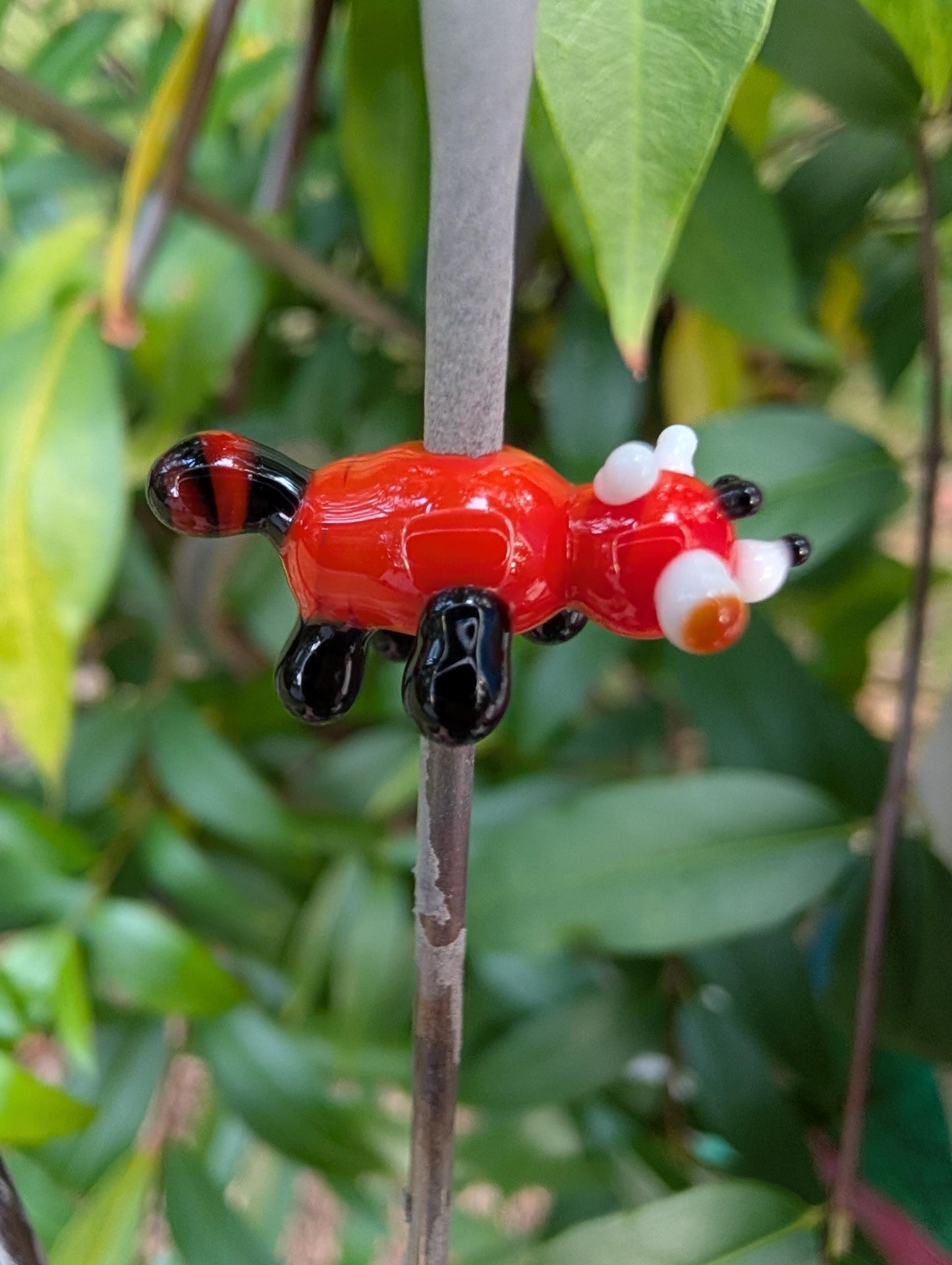 Lampworked Red Panda Charm Necklace