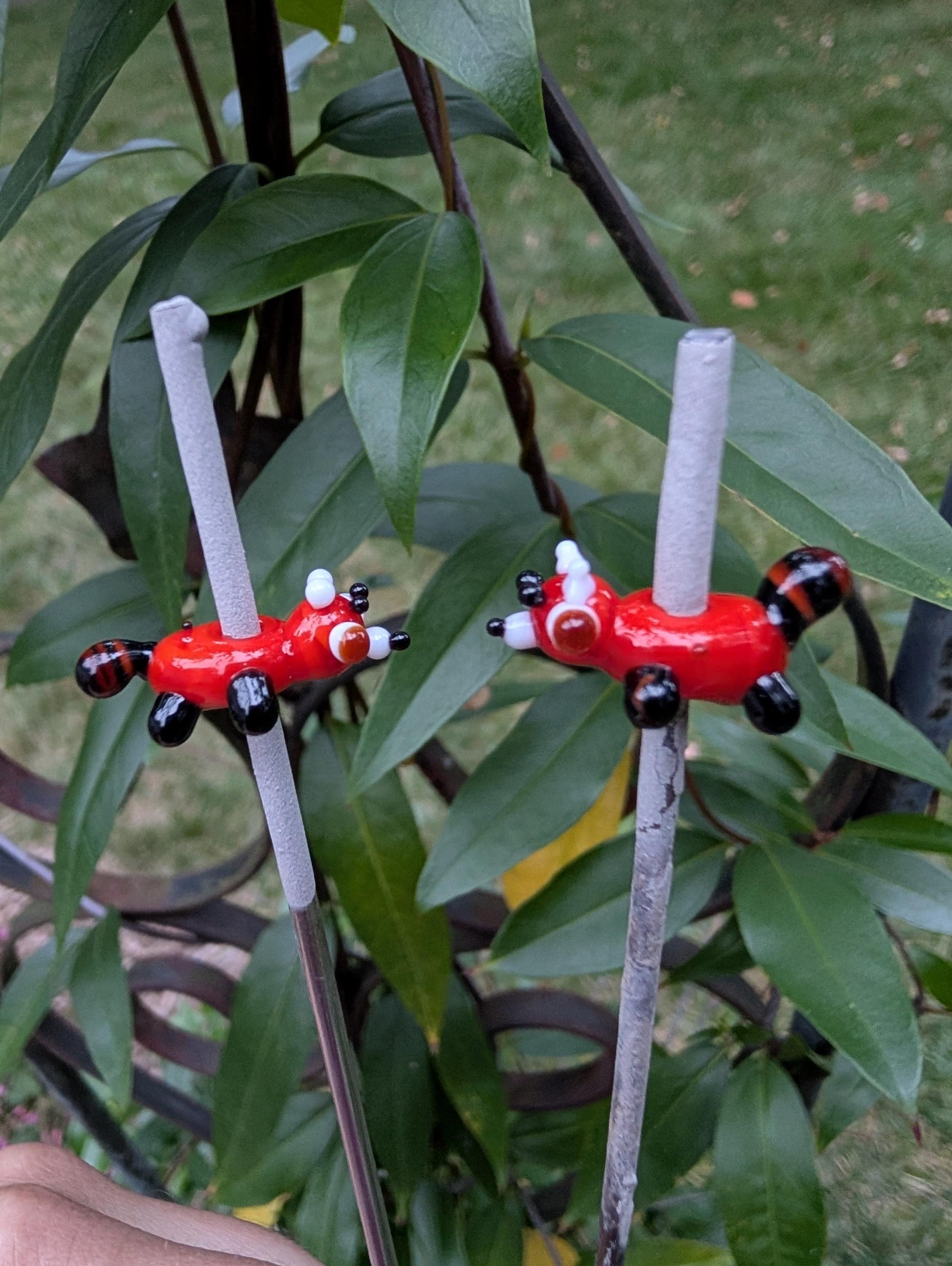 Lampworked Red Panda Charm Necklace