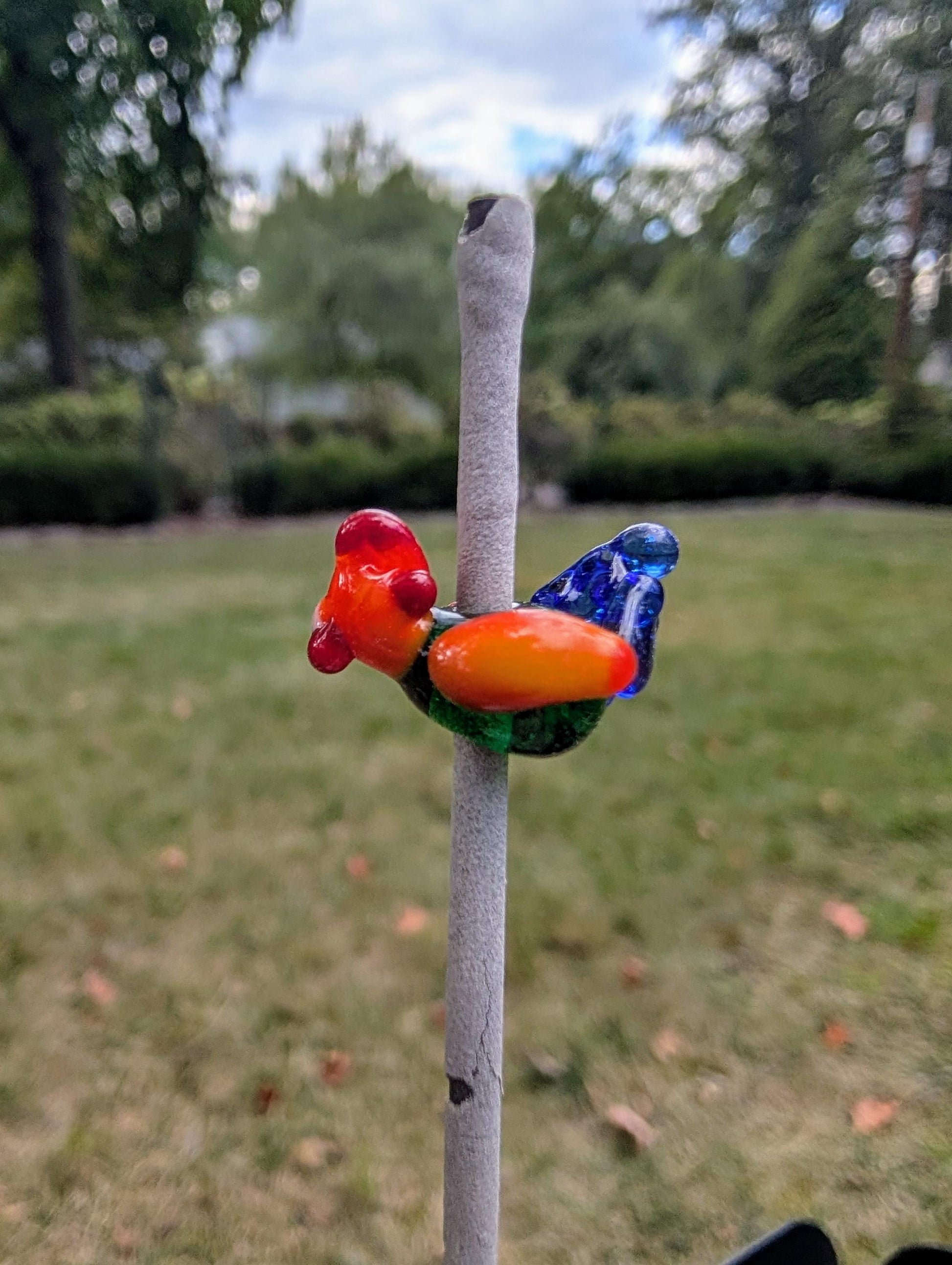 Handmade Sri Lankan/Red Junglefowl Lampworked Glass Bead Necklace