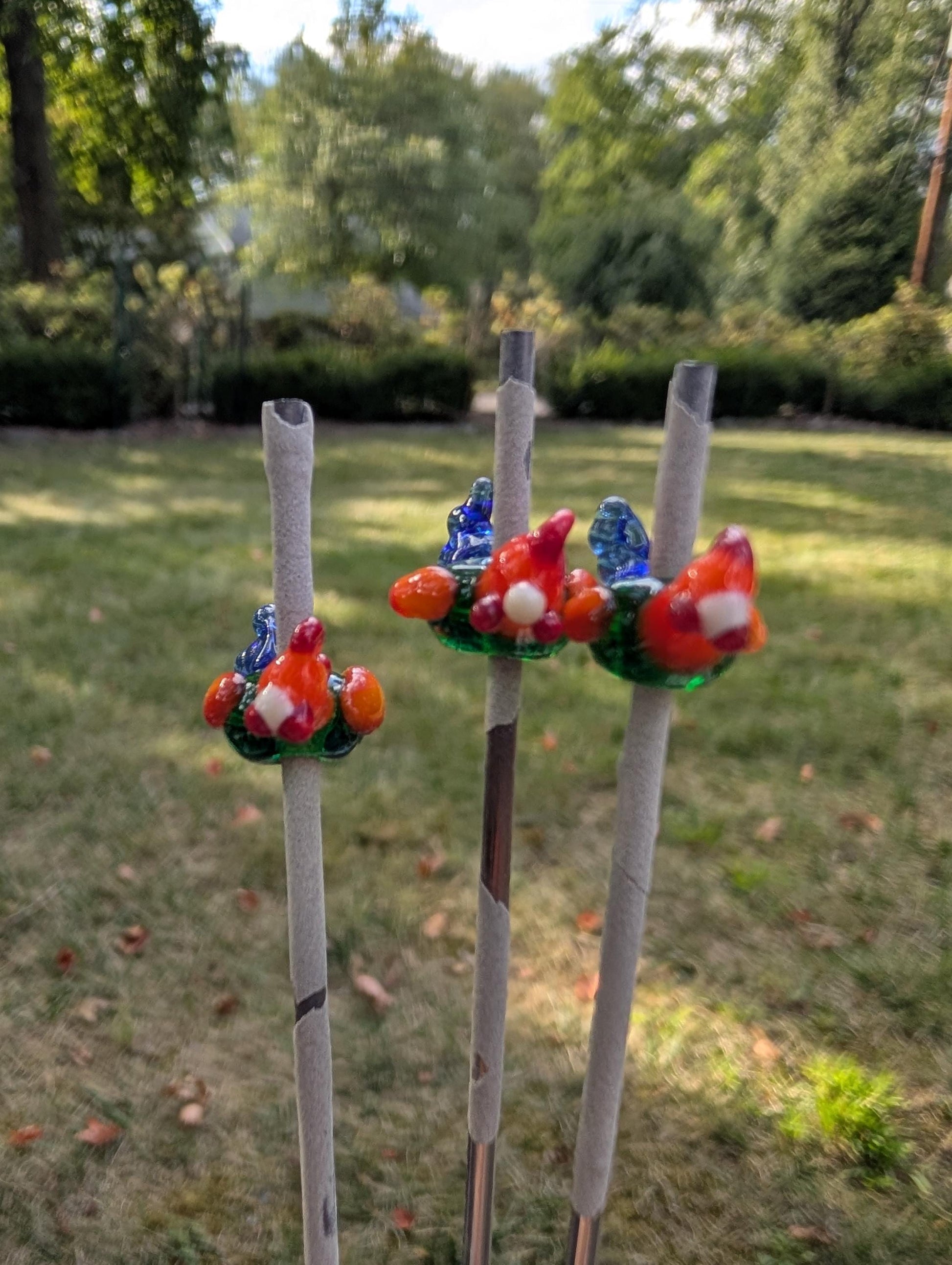 Handmade Sri Lankan/Red Junglefowl Lampworked Glass Bead Necklace