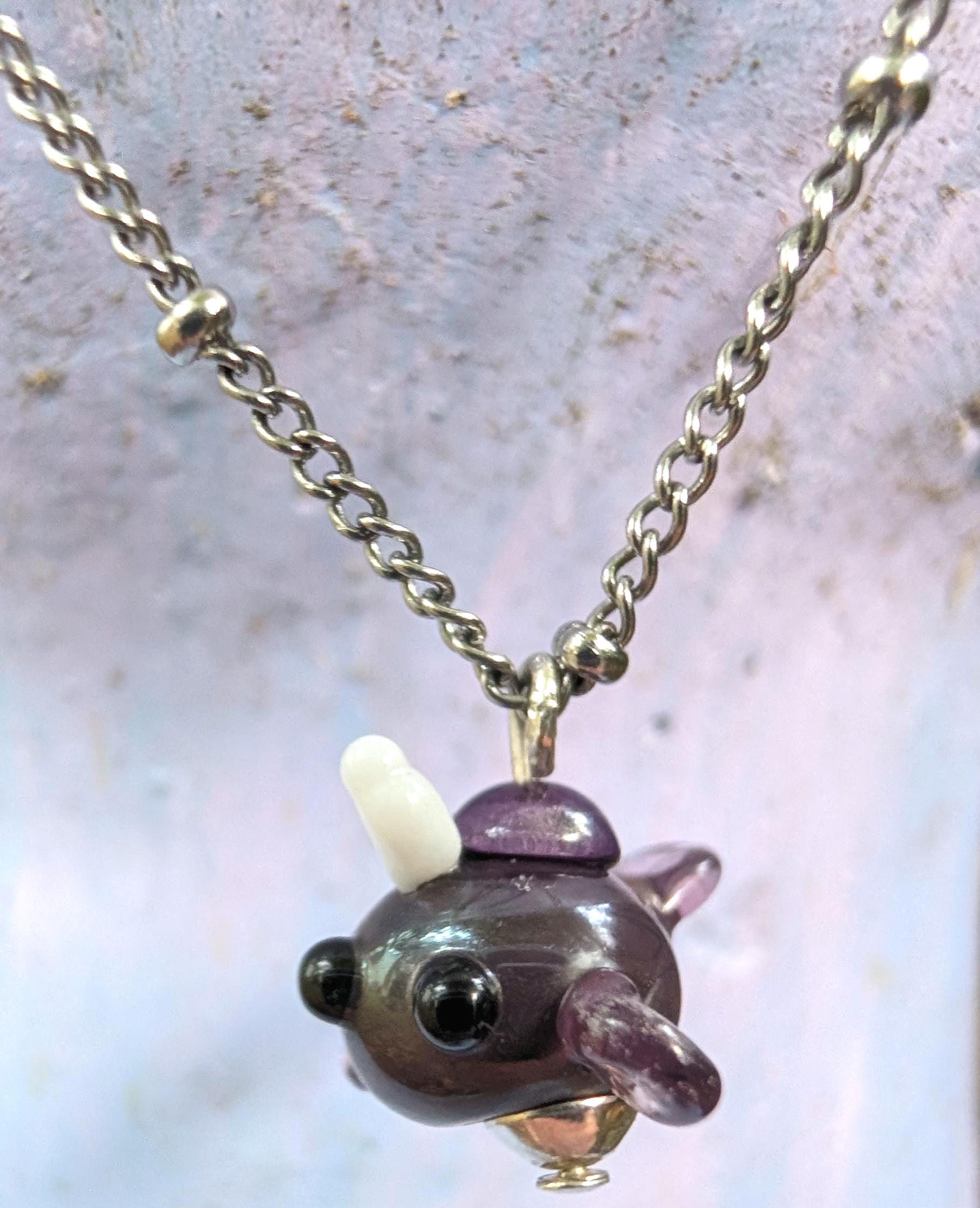 Lampworked Narwhal Necklace