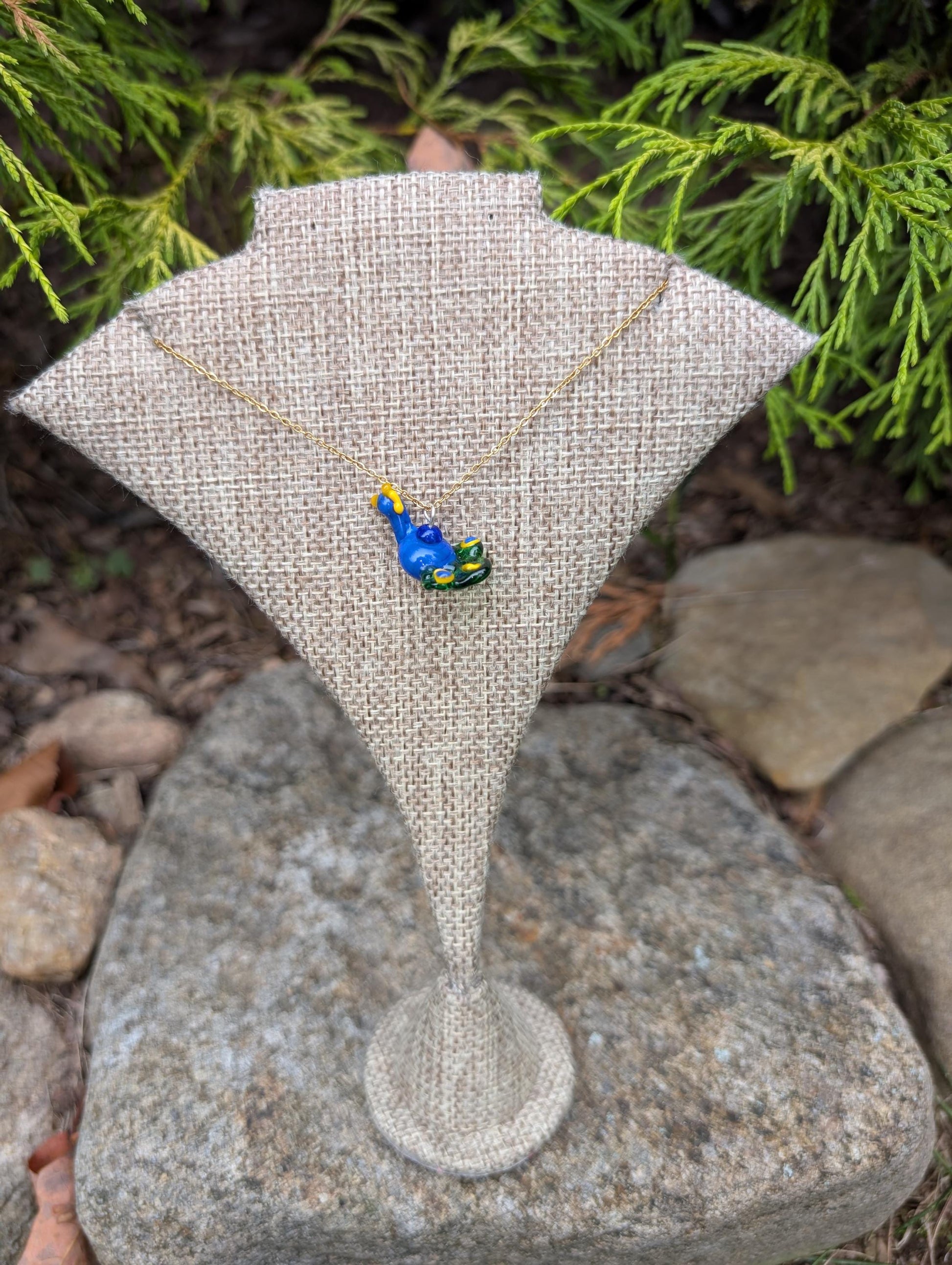 Lampworked Peacock Necklace