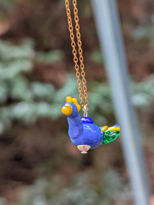 Lampworked Peacock Necklace