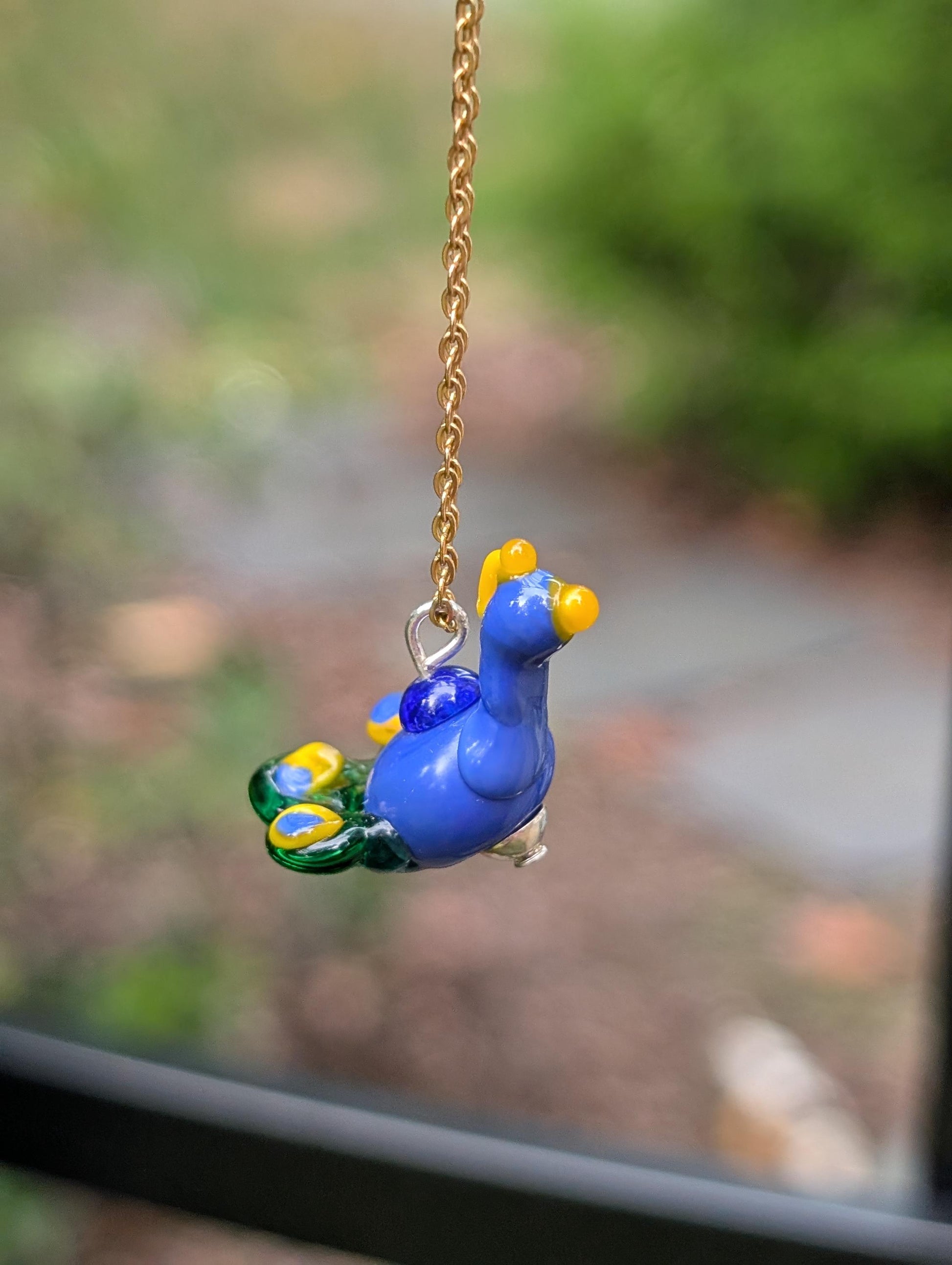 Lampworked Peacock Necklace