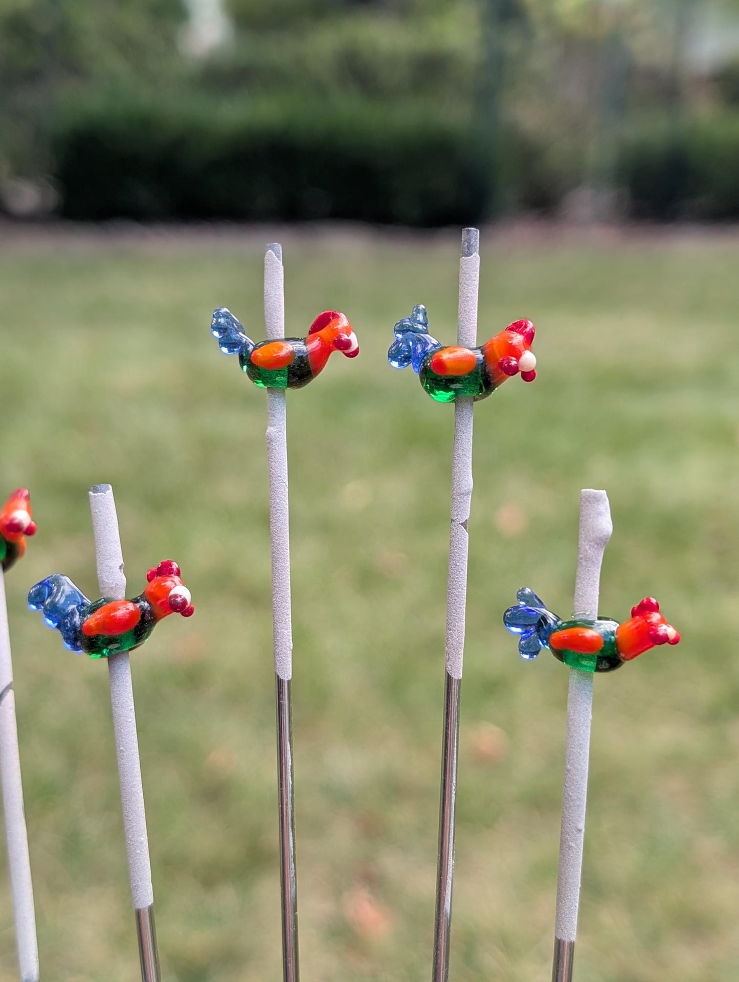 Handmade Sri Lankan/Red Junglefowl Lampworked Glass Bead Necklace