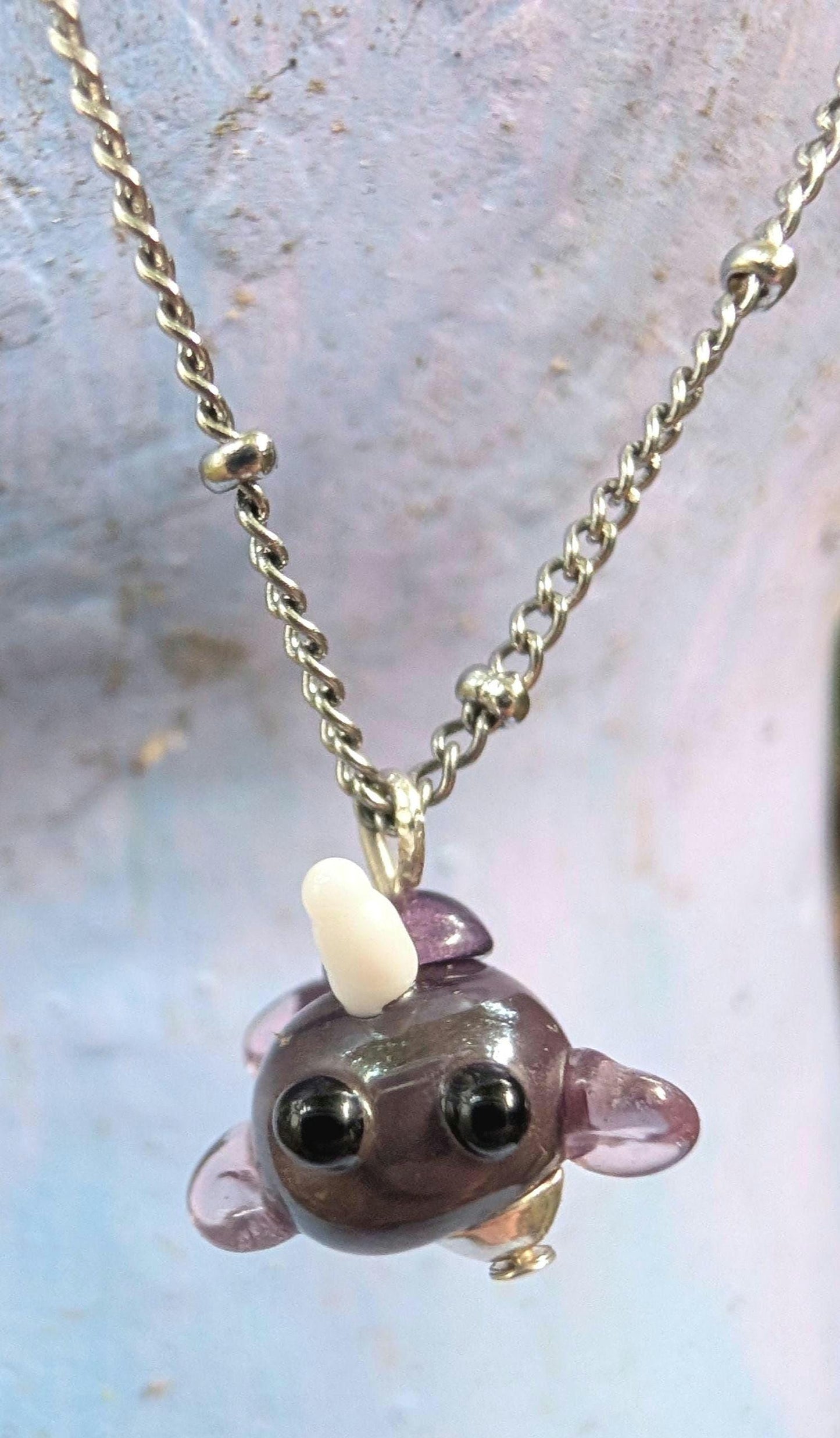 Lampworked Narwhal Necklace