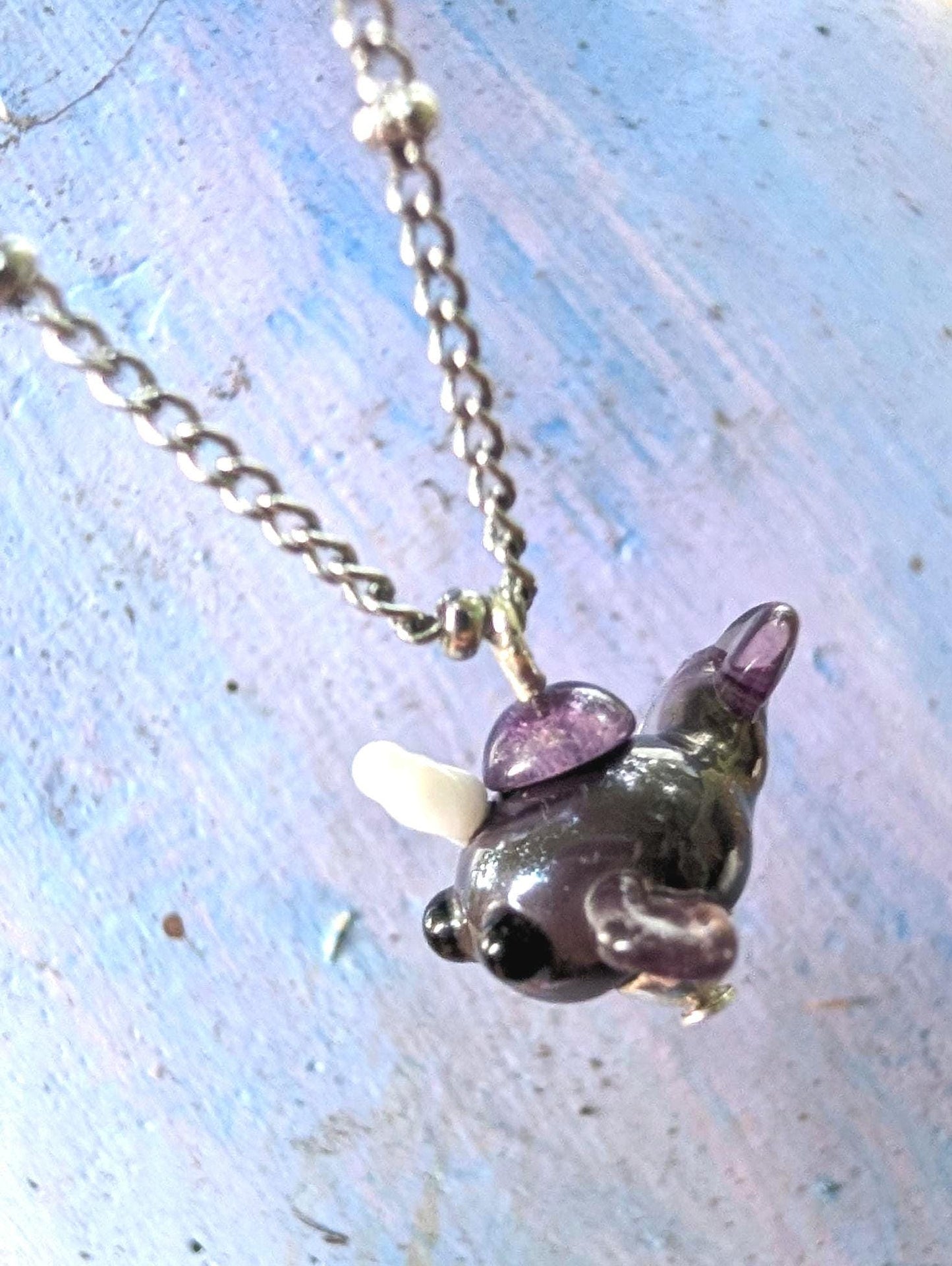 Lampworked Narwhal Necklace