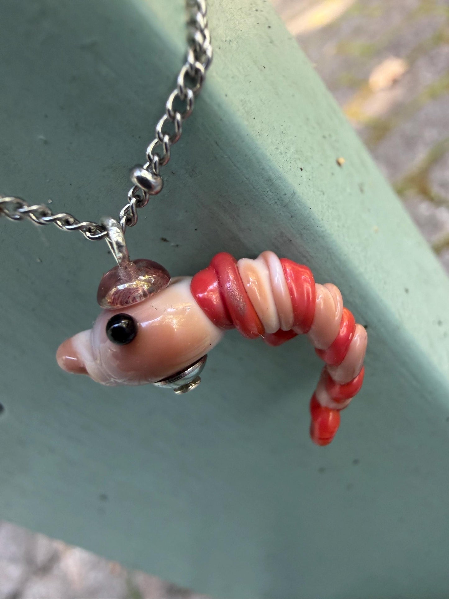 Lampworked Shrimp Charm Necklace