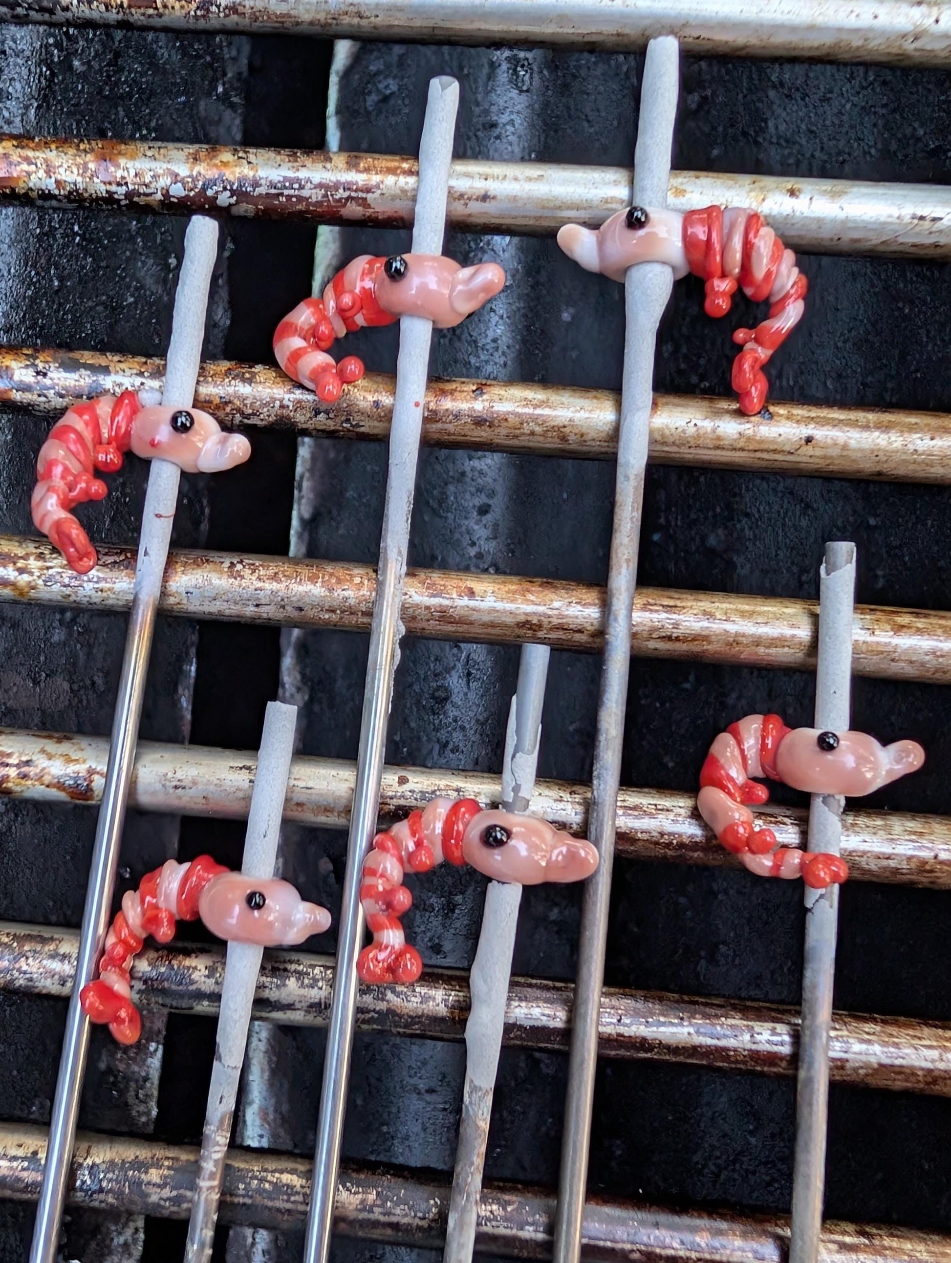 Lampworked Shrimp Charm Necklace